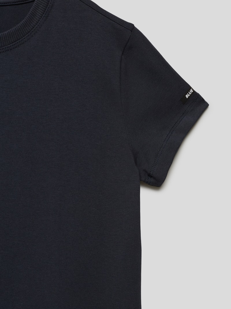 T-Shirt mit Label-Print in marineblau
