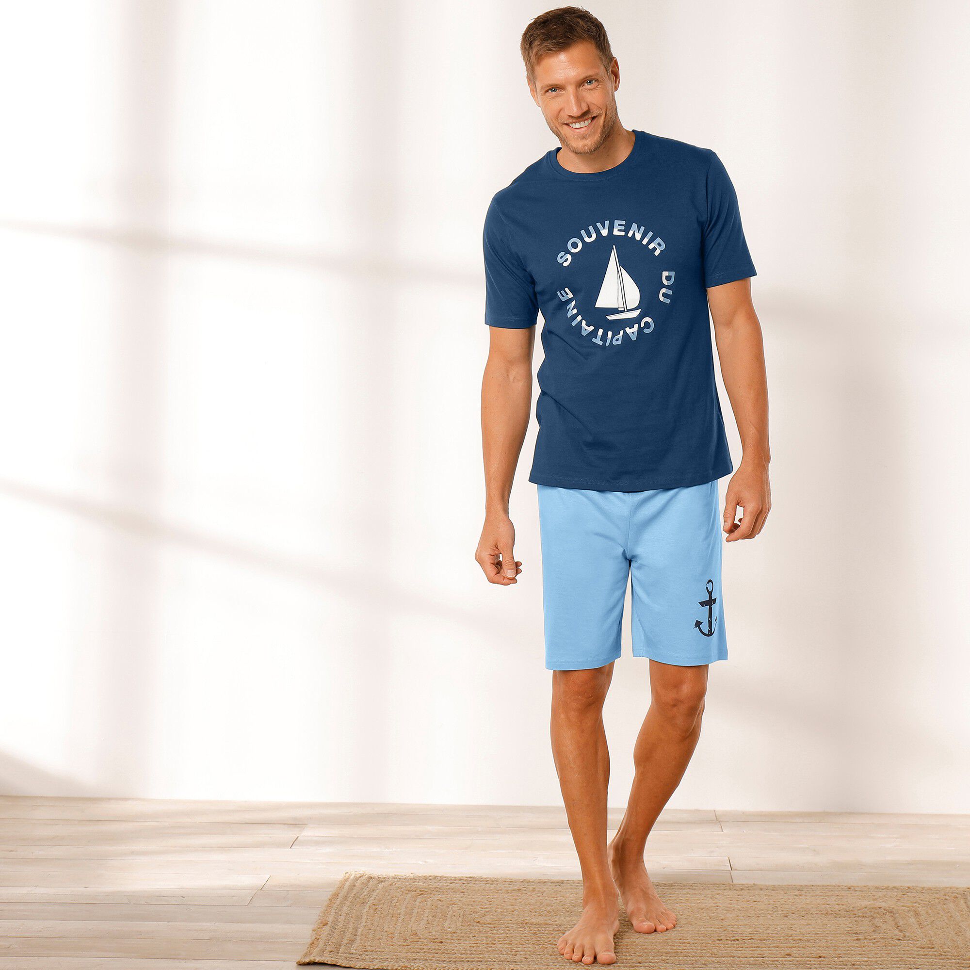 T-shirt de pyjama manches courtes motif bateau