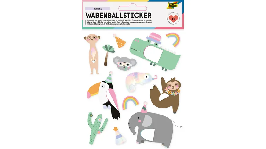 folia Wabenball-Sticker JUNGLE 13-teilig