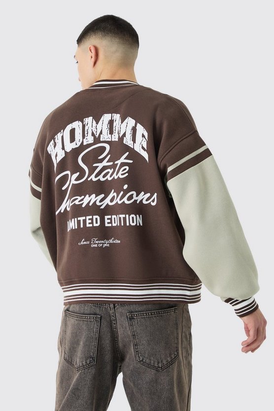 Kastige bestickte Jersey-Jacke