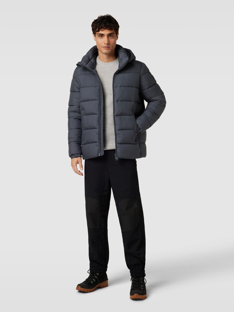 Steppjacke mit Label-Detail Modell 'BORIS' in anthrazit