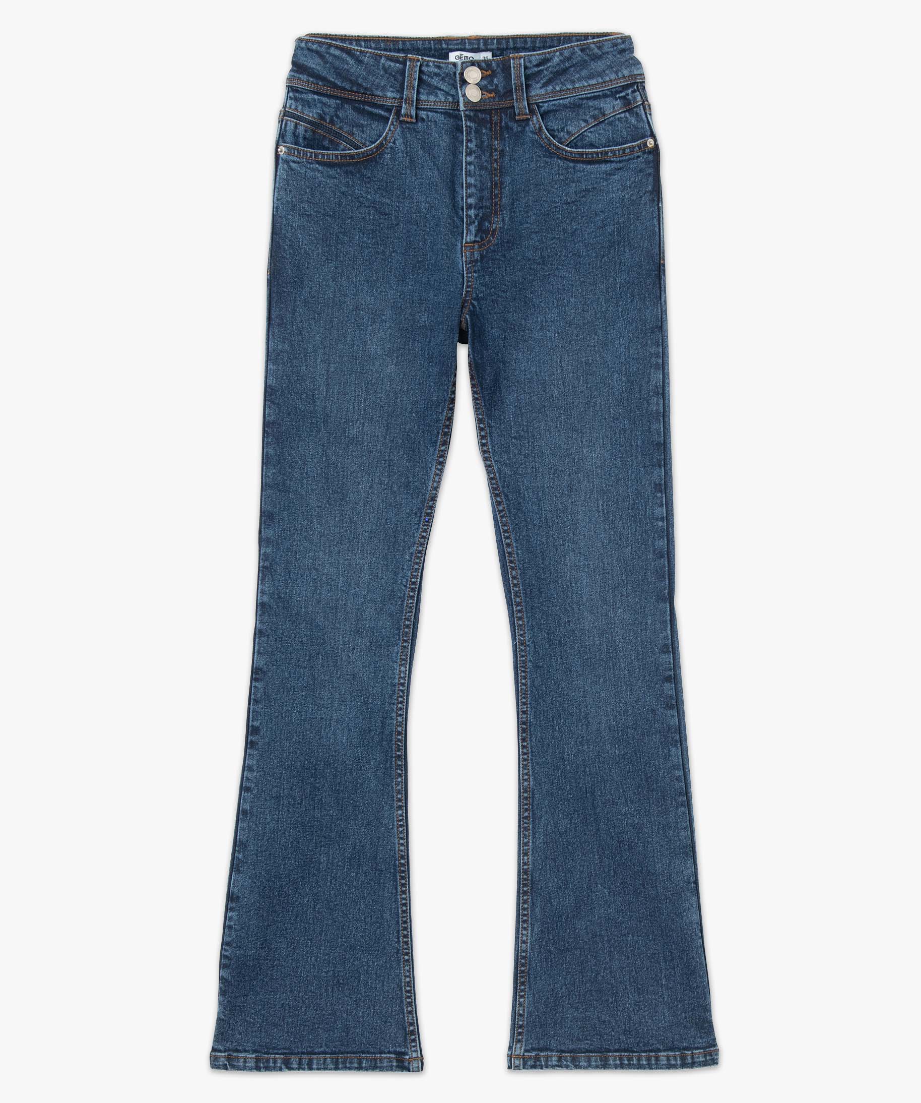 Jean femme coupe Bootcut taille haute brut | GEMO
