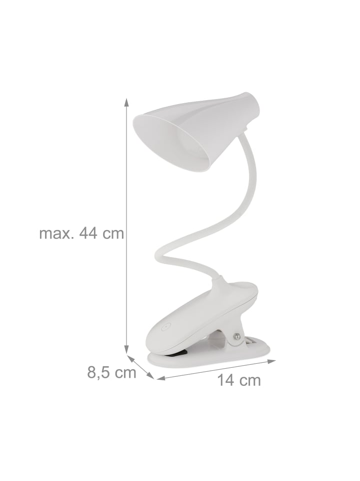 relaxdays Klemmlampe in Weiß günstig kaufen onesize