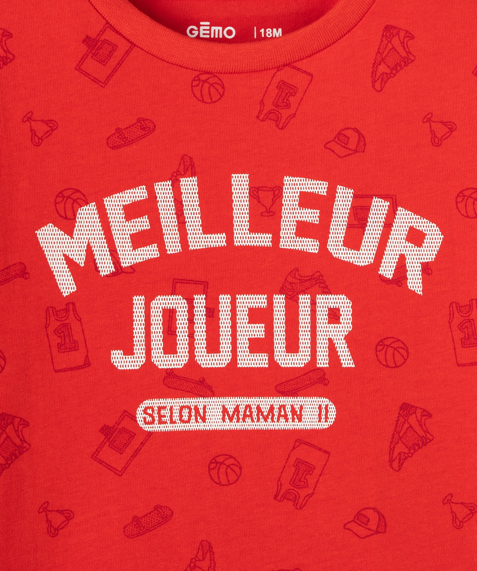 Tee-shirt bébé Garçon à manches longues avec message rouge | GEMO