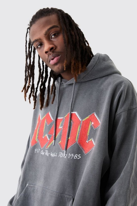 Oversize Hoodie mit lizenziertem Acdc-Print