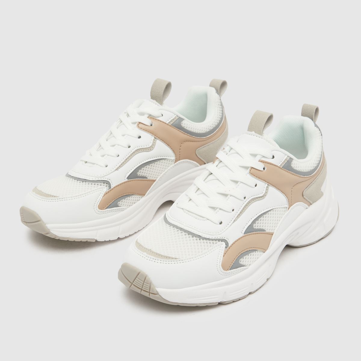 Shoe Mackenzie – Vita och beige grova sneakers