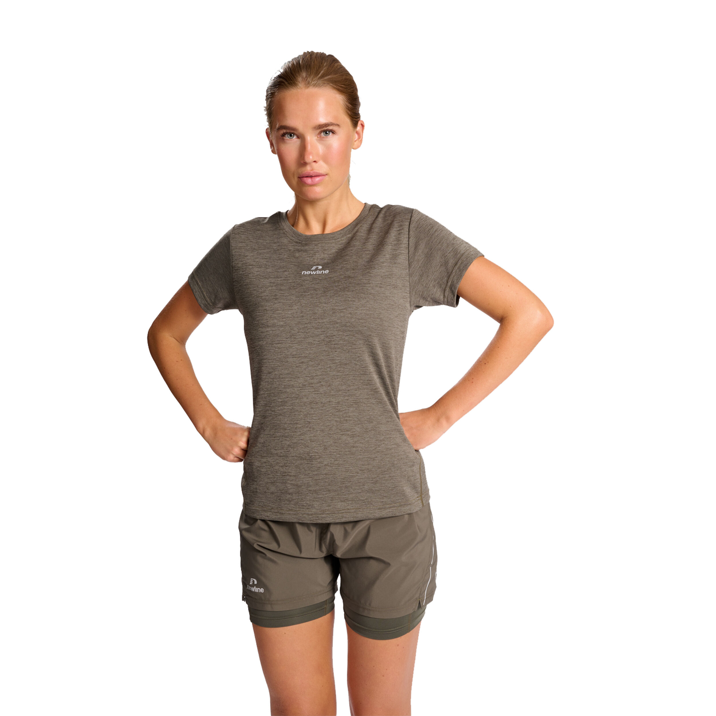 Pace Melange Laufshirt Damen - Beige