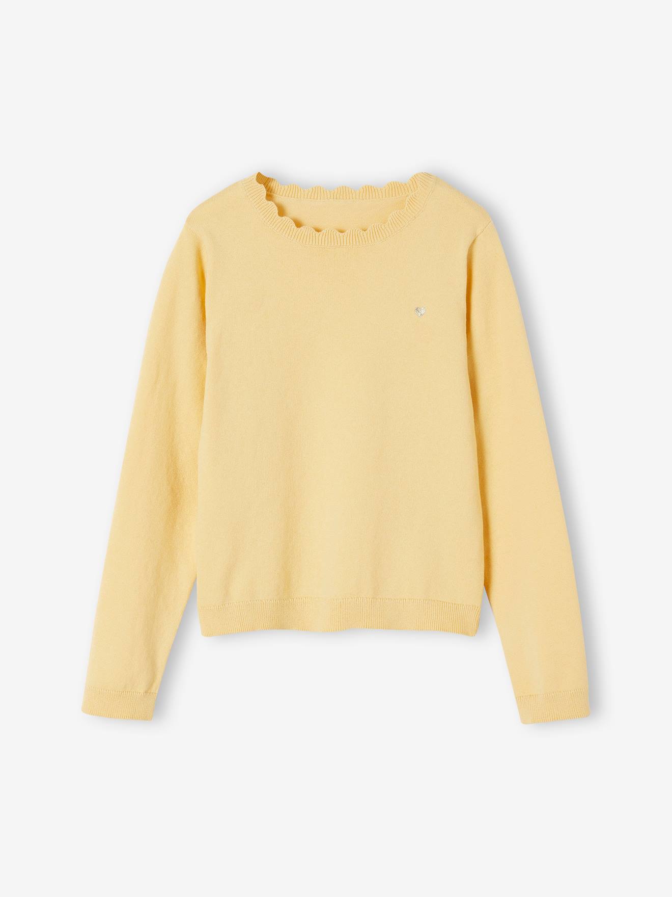 Vertbaudet Personalisierbarer Mädchen Pullover BASIC Oeko-Tex - aprikose