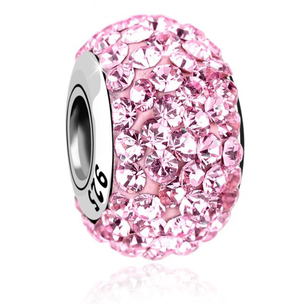 Nenalina Nenalina Amulette Kugel Bead Kristalle Glitzer 925 Silber Pendentif