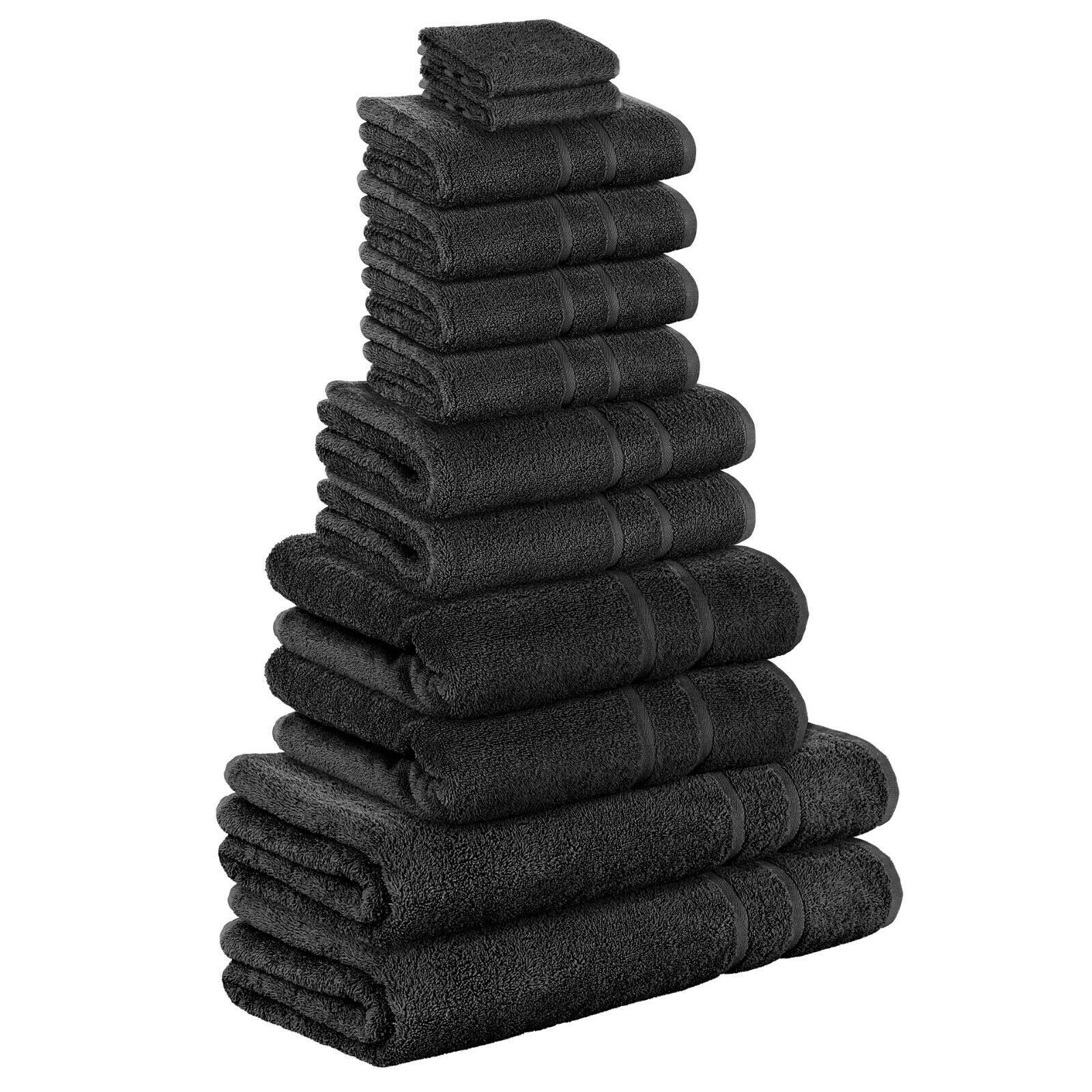 StickandShine Handtuch Set 4x Gästehandtuch 2x Handtücher 4x Duschtücher 2x Badetuch als SET in verschiedenen Farben (12 Teilig) 100% Baumwolle 500 GSM Frottee 12er Handtuch Pack, (Spar-SET)