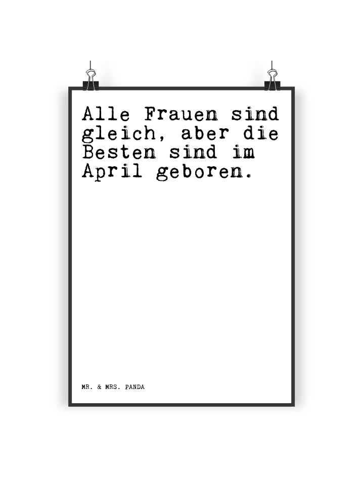 Mr. & Mrs. Panda Poster Alle Frauen sind gleich,... mit Spruch in Weiß günstig kaufen