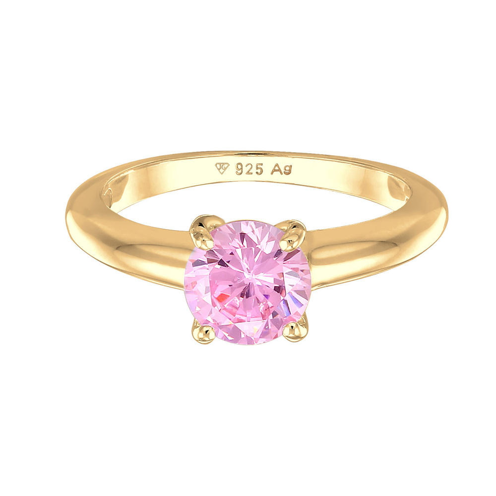 Elli Elli Bague Femmes Solitaire Classique avec cristal de zirconium en argent sterlin Bague