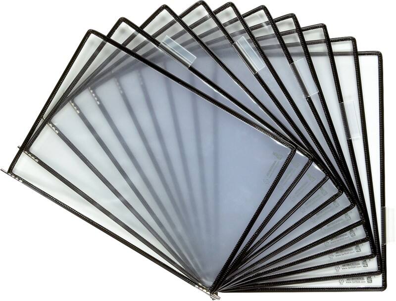 Djois Tarifold Sichttafeln Sterifold /114507, schwarz, PVC silber Ion, A4, Inh. 10 Stück