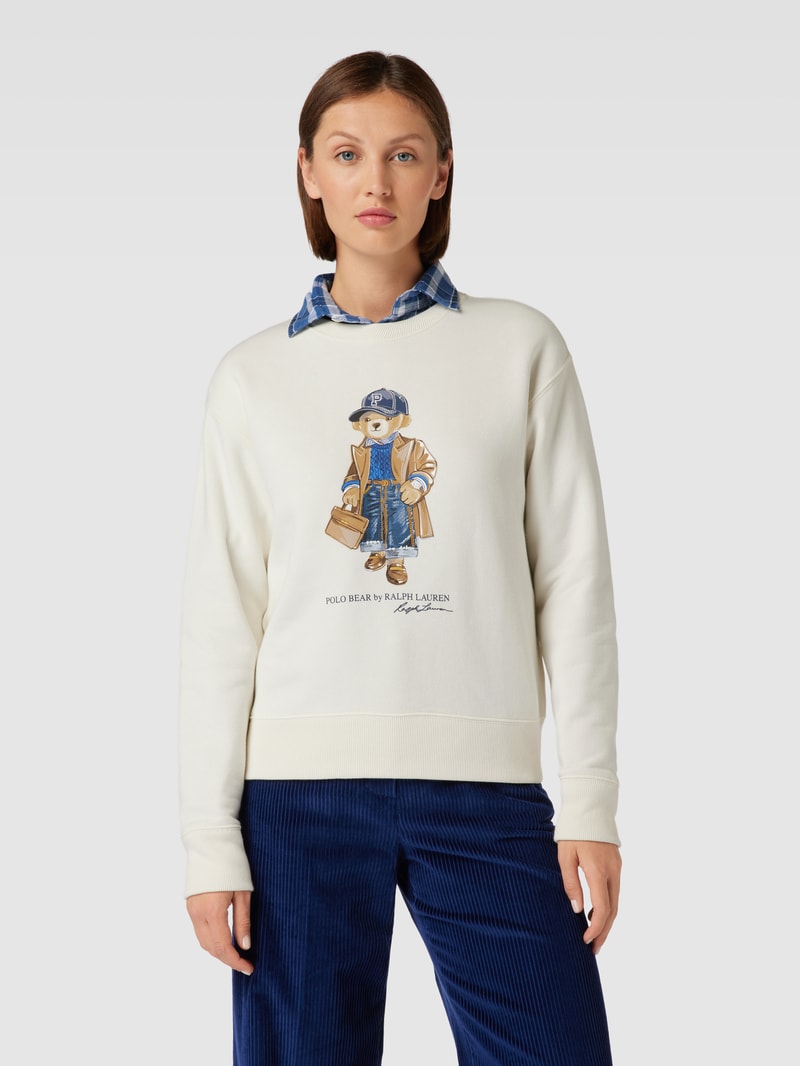 Sweatshirt mit Motiv-Print in offwhite
