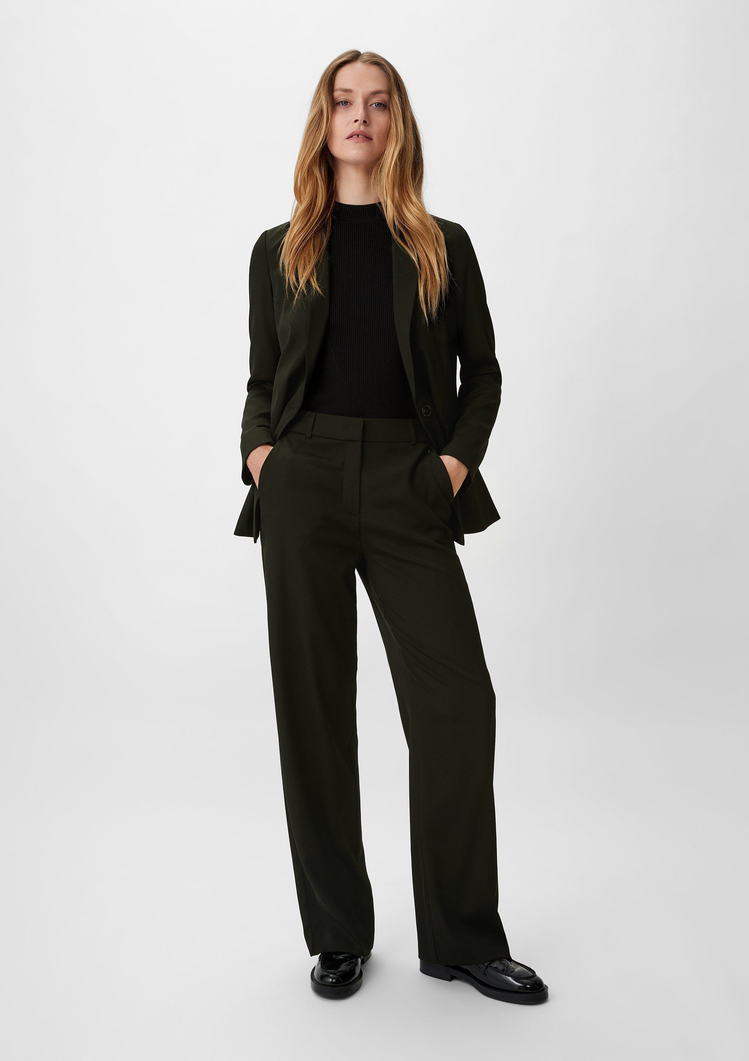 Regular: Stoffhose aus Twill - schwarz