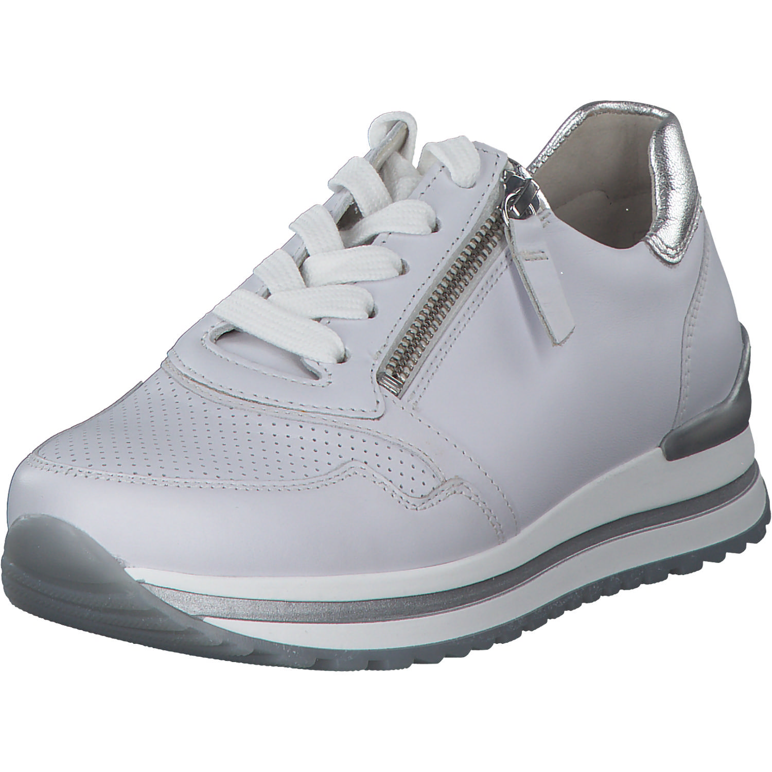 Gabor 26.528, Sneakers Low, Damen, weiss/silber (perf)