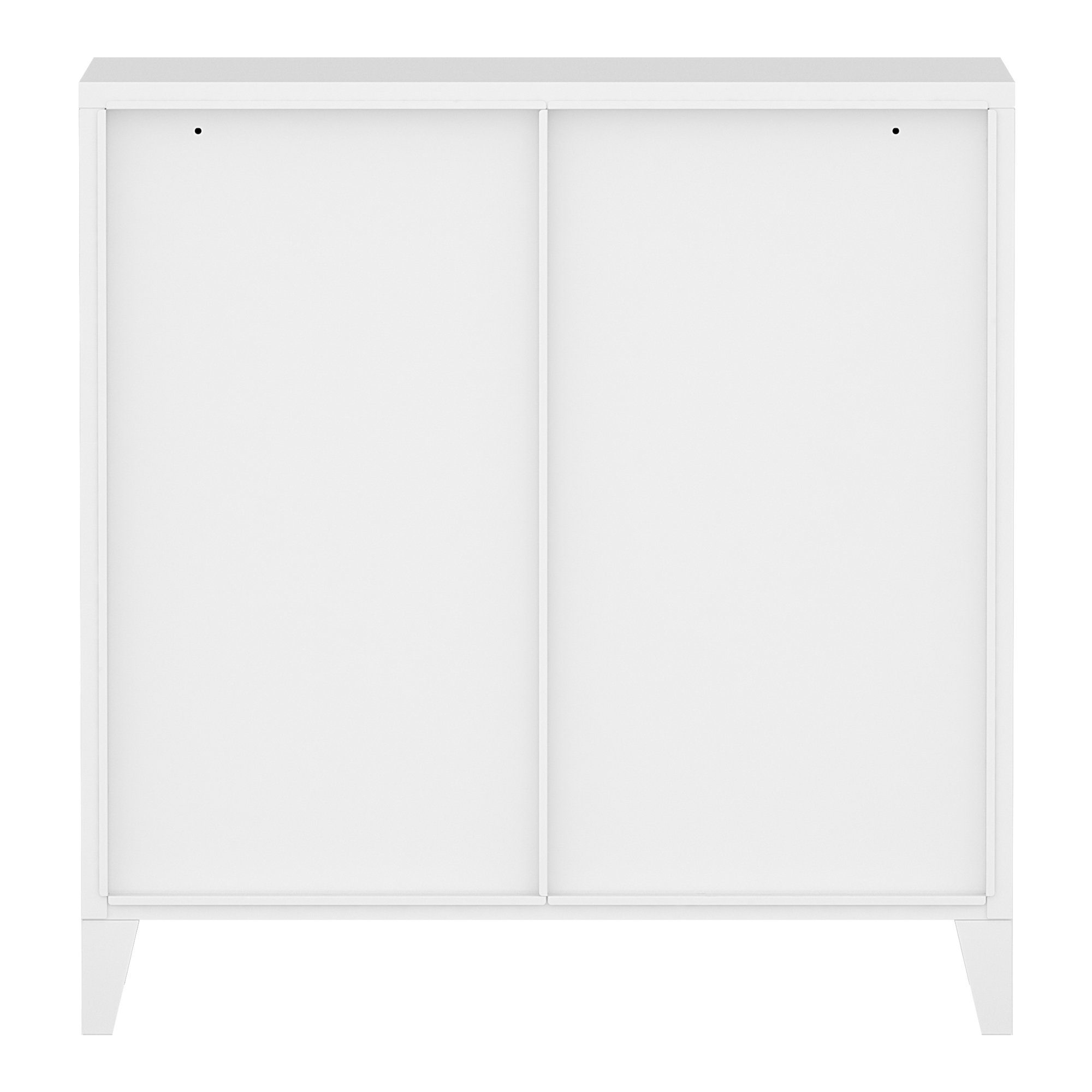 en.casa Mehrzweckschrank Hamina Büroschrank mit 4 Türen 80x40x82 cm Weiß
