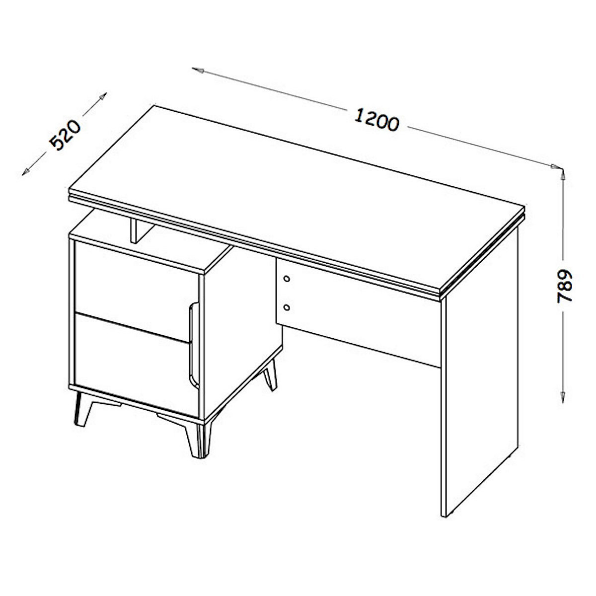 Schreibtisch Computertisch Gapi 120x52cm Farbe wählbar