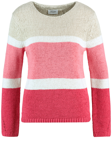 Pullover mit Struktur-Strick und Colourblocking