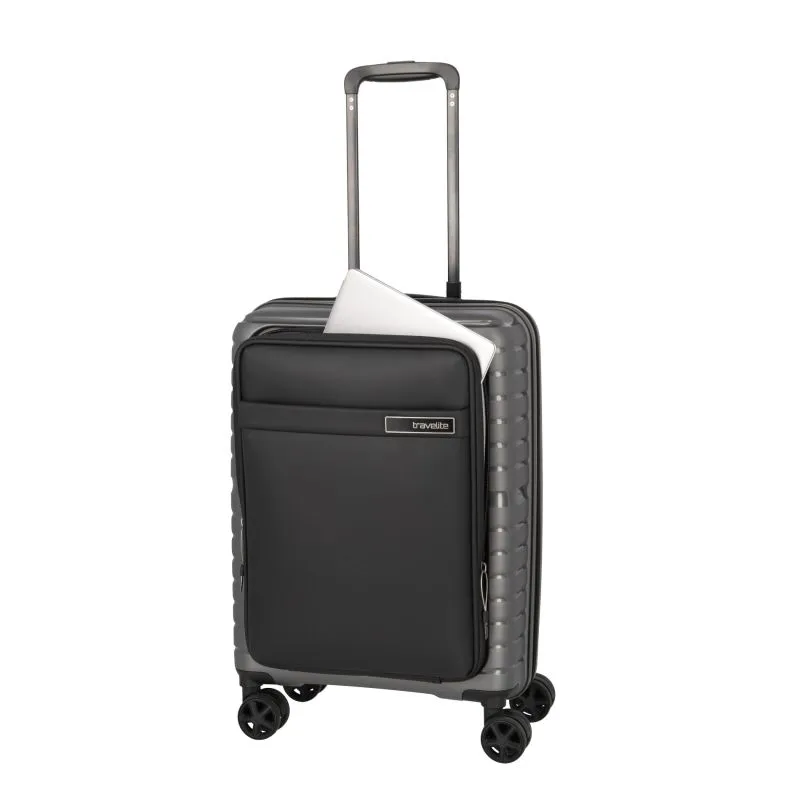 Travelite TRIENT Trolley S (55cm) mit Vortasche (4 Rollen) - Anthrazit