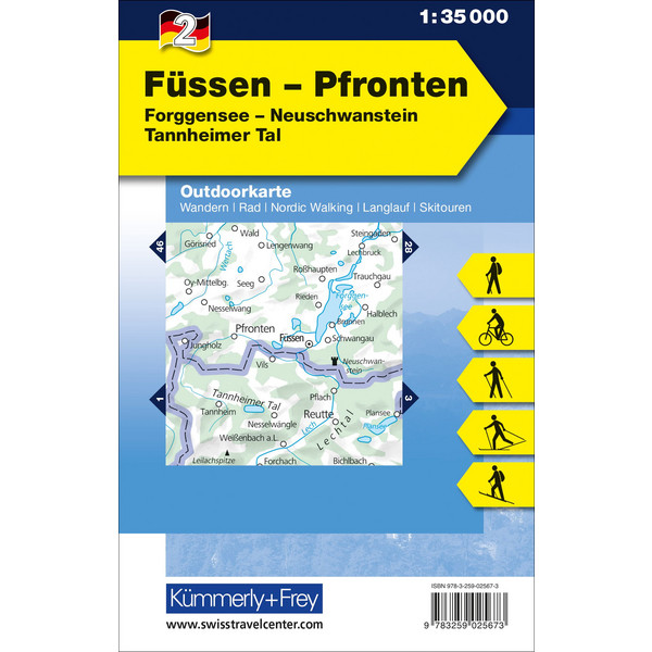 FÜSSEN - PFRONTEN NR. 02 OUTDOORKARTE DEUTSCHLAND 1:35 000 - Wanderkarte