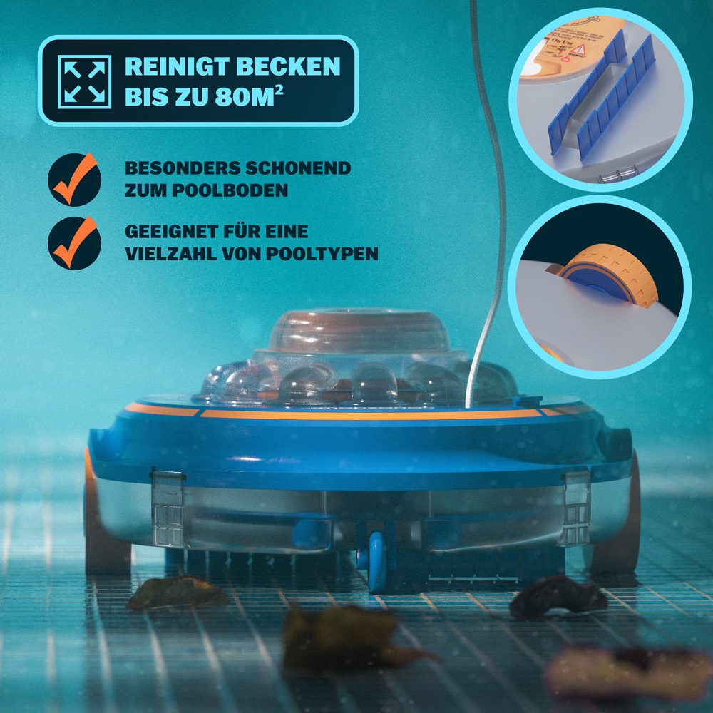 Casaria monzana® Poolreinigungsroboter Poolboy 600 35x18,5cm blau
