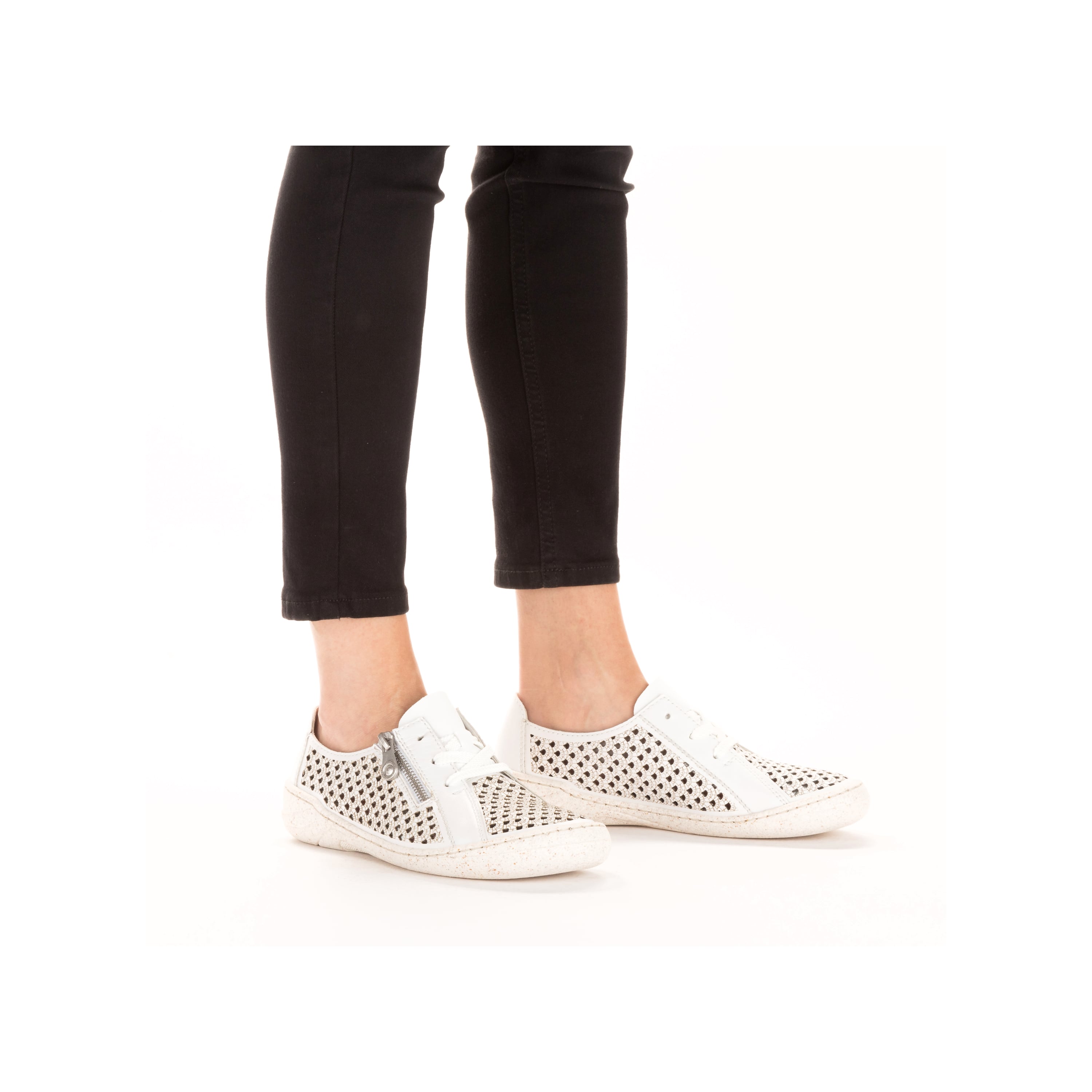 Rieker Damen Schnürschuhe reinweiß