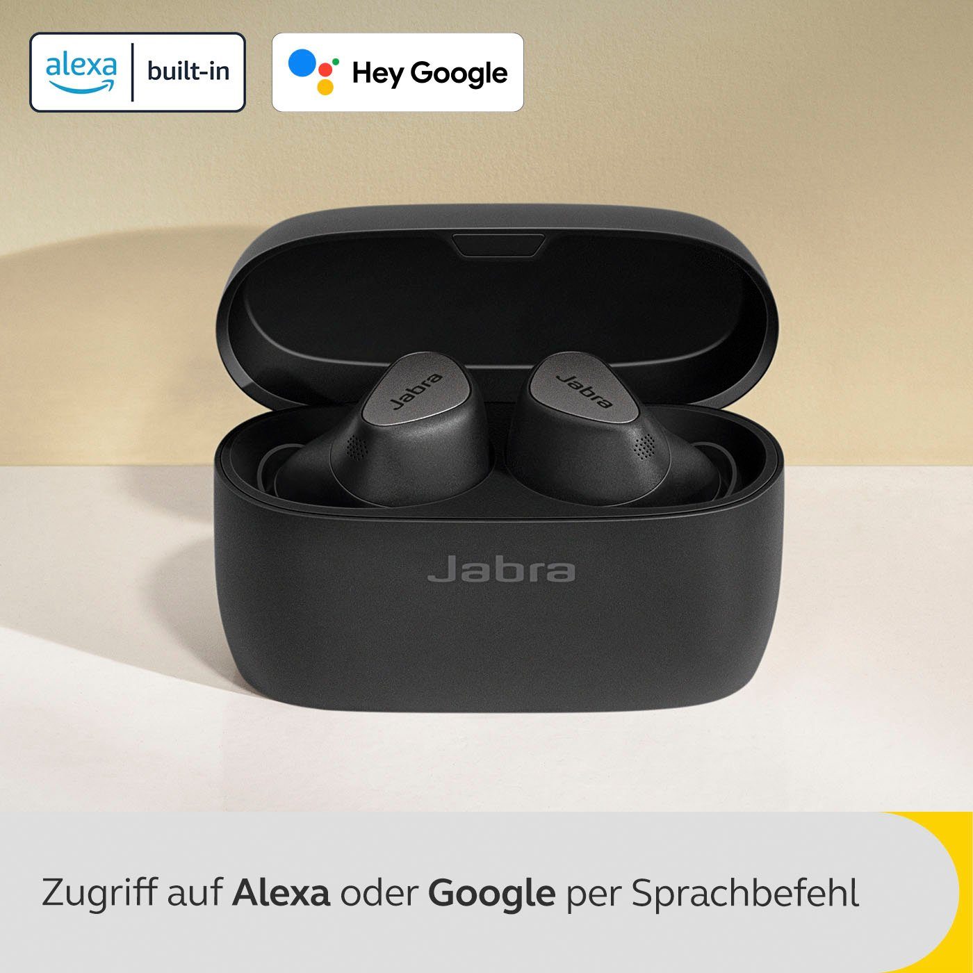 Jabra Elite 5 wireless In-Ear-Kopfhörer (Active Noise Cancelling (ANC), Alexa, Google Assistant, Siri, Bluetooth, mit hybrider aktiver Geräuschunterdrückung (ANC)