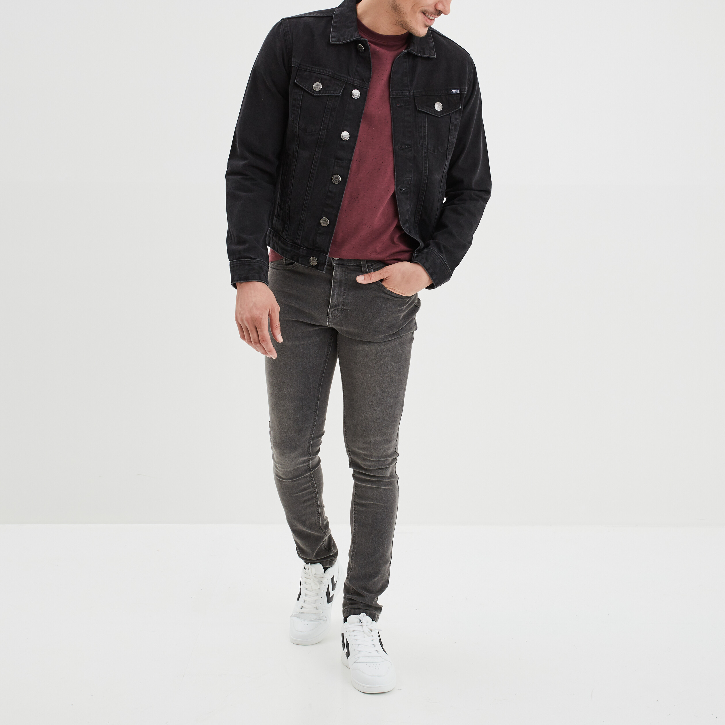 Jeans coupe skinny gris homme | La Halle