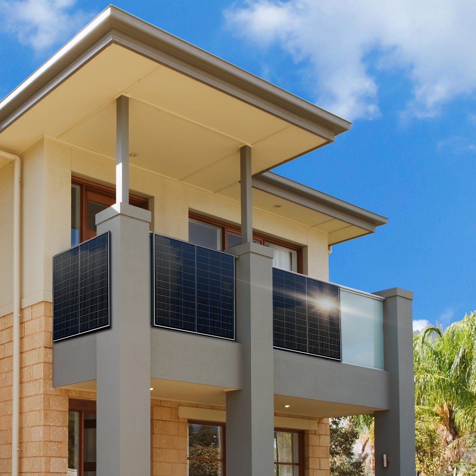 SUNNIVA Solaranlage Balkonkraftwerk 840W / 600W Set, Monokristallin, (BENY Wechselrichter Wifi, Solaranlage Komplettset mit 5m Anschlusskabel für Schuko Steckdose), Balkon Mini-PV Anlage genehmigungsfrei, steckerfertig