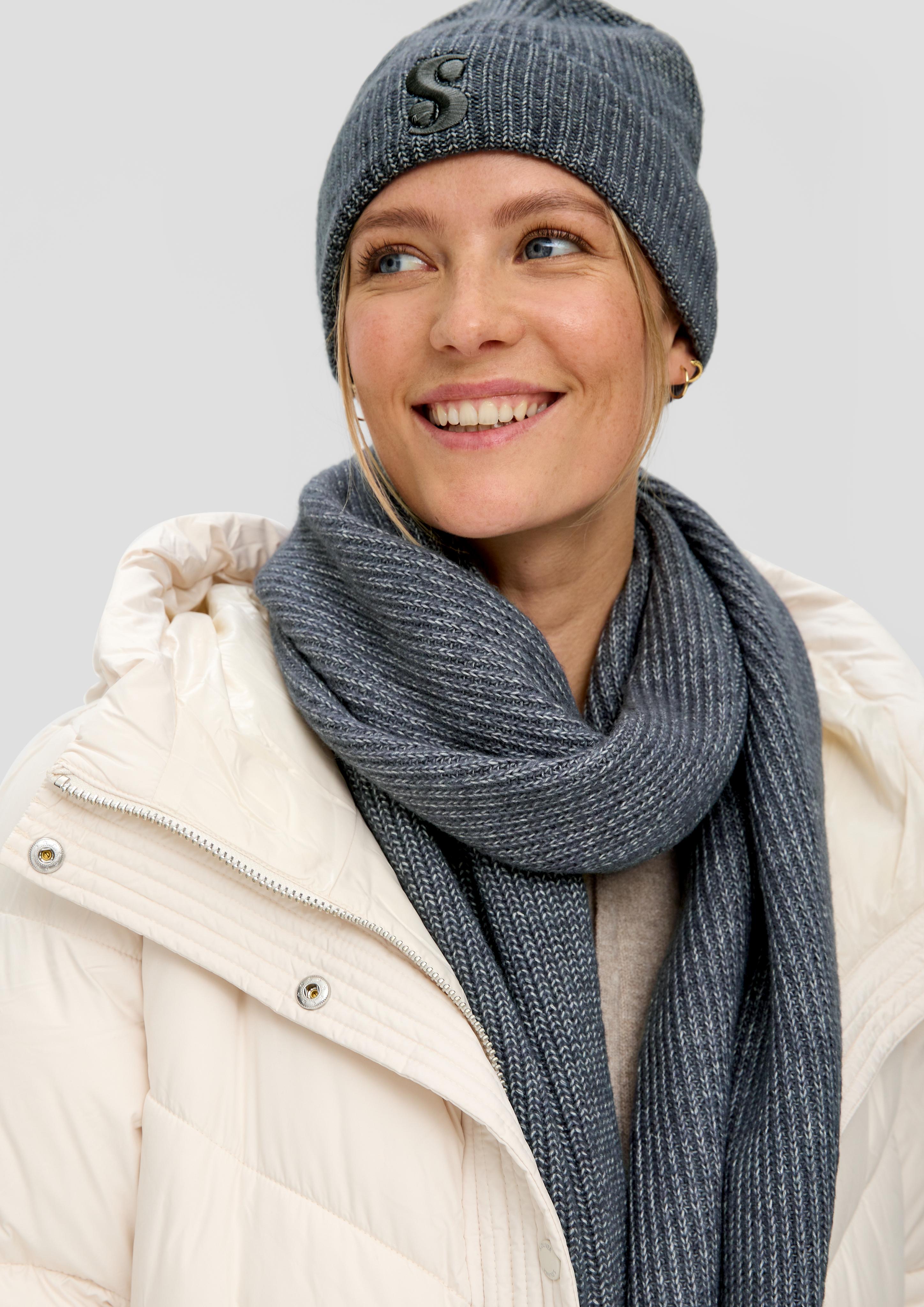 Schal in Rippstrick mit Wolle  2137711-95X1