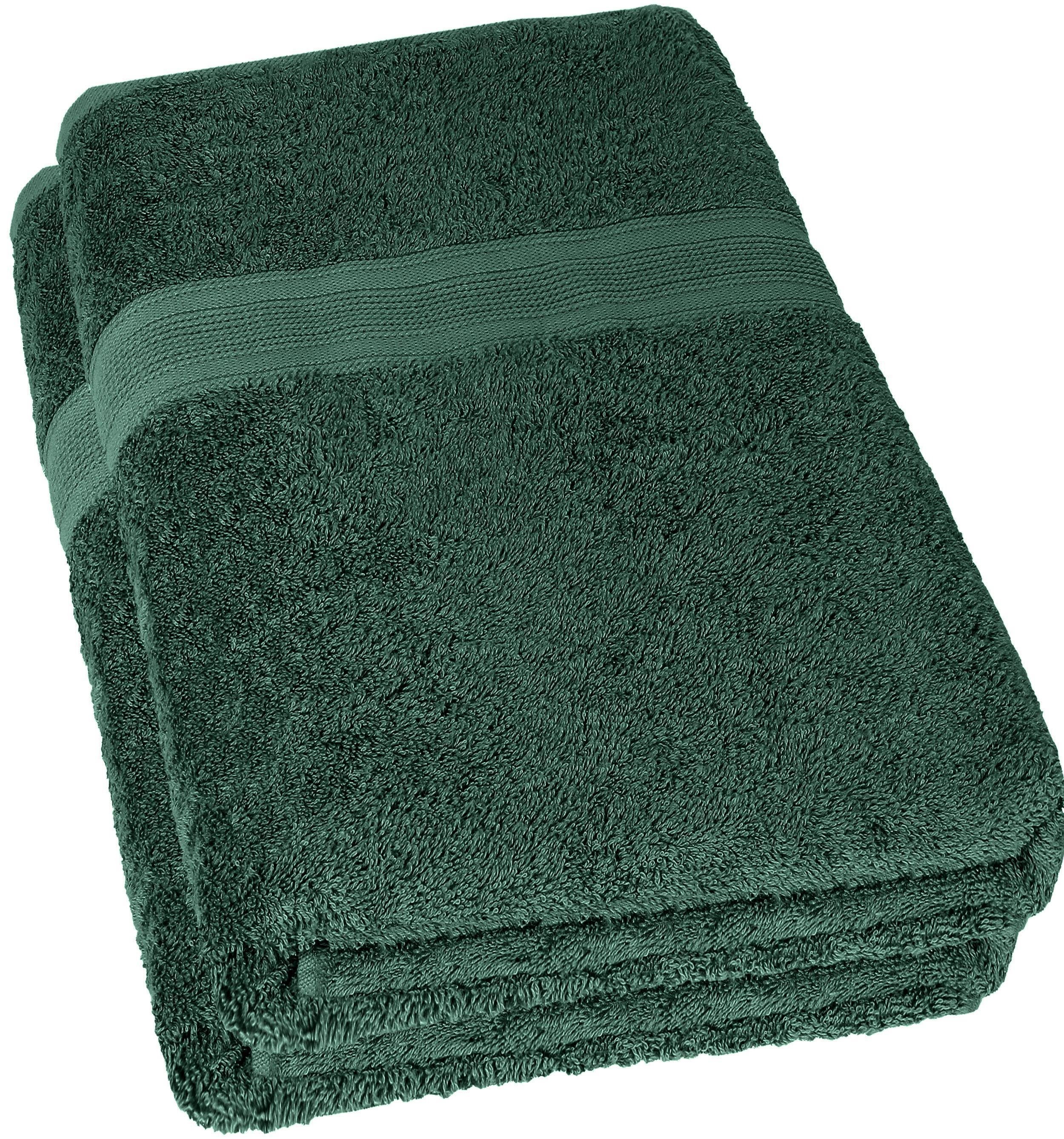 NatureMark Badetuch Badetuch 500gsm, 100% Baumwolle (2-St), Premium Qualität, BADETUCH, Bade-Handtuch, 100x150cm, Dunkel grün