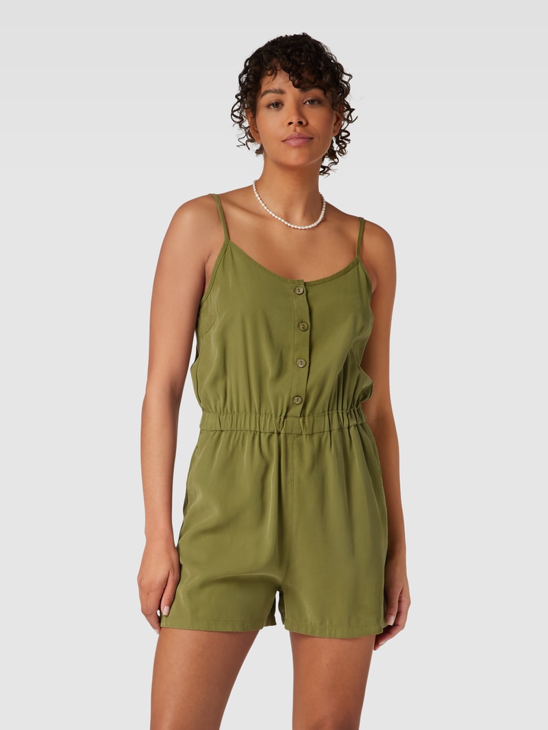 Playsuit mit Bindegürtel Modell 'MAGO' in olivgrün