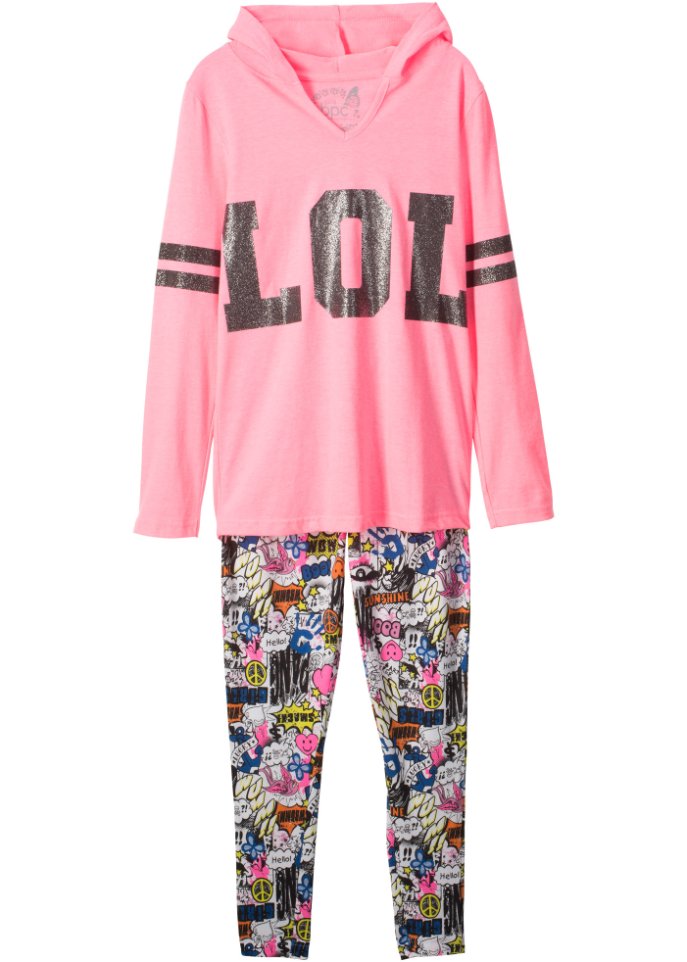 Mädchen Kapuzenshirt + Leggings (2-tlg. Set)