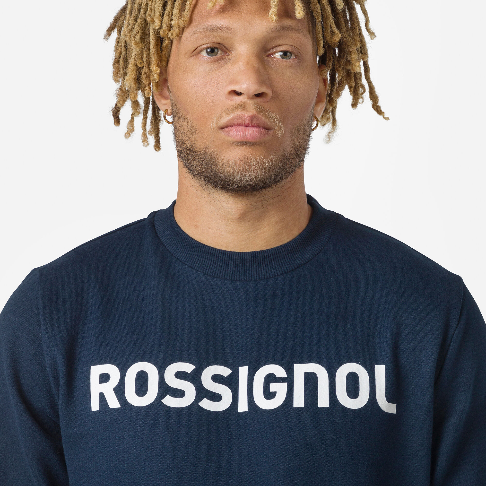 Sweat en coton à col rond Logo Homme