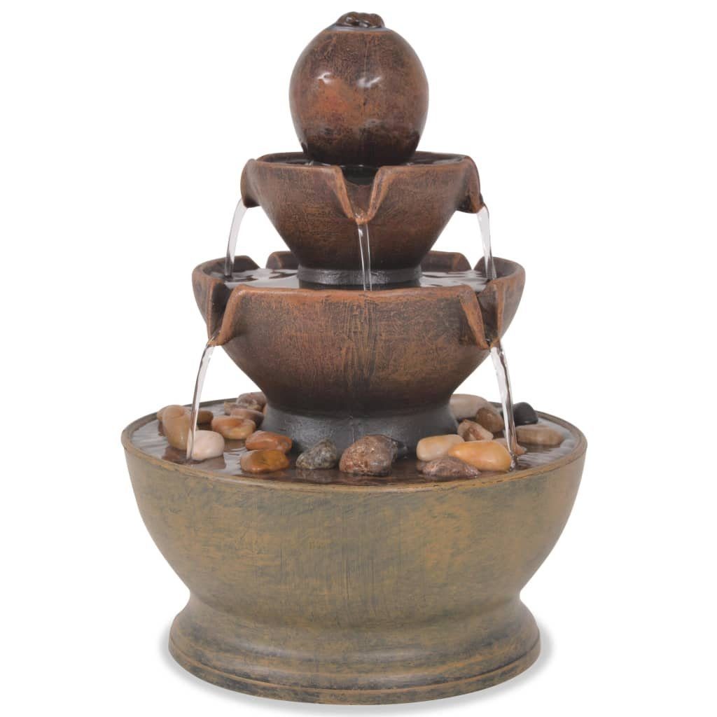 vidaXL Wasserfall Zimmerbrunnen mit Pumpe Polyresin