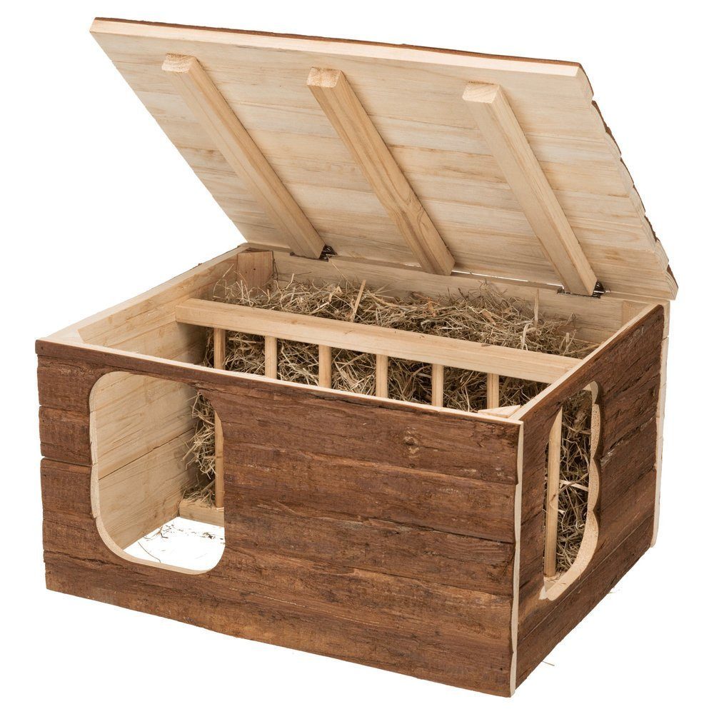 TRIXIE Kleintierhaus Natural Living HHilke tegrierter Heuraufe