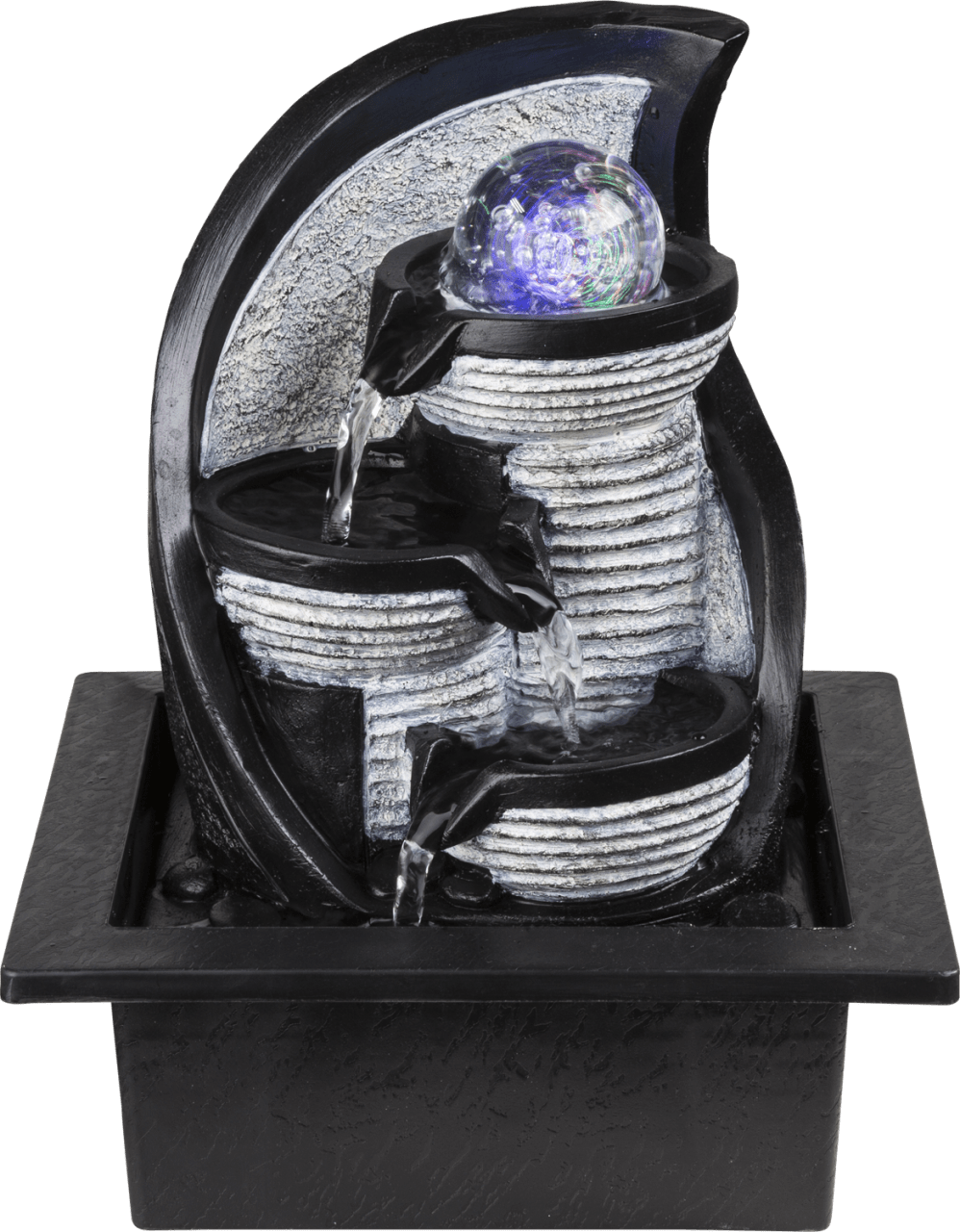 Globo Lighting - ALBERT - Brunnen Kunststoff grau antik, 4x RGB LED