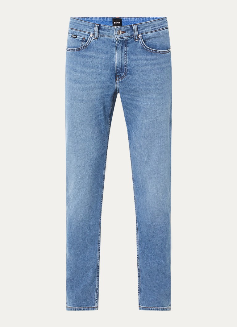 Calça jeans HUGO BOSS H-Delaware de corte inteligente com lavagem clara