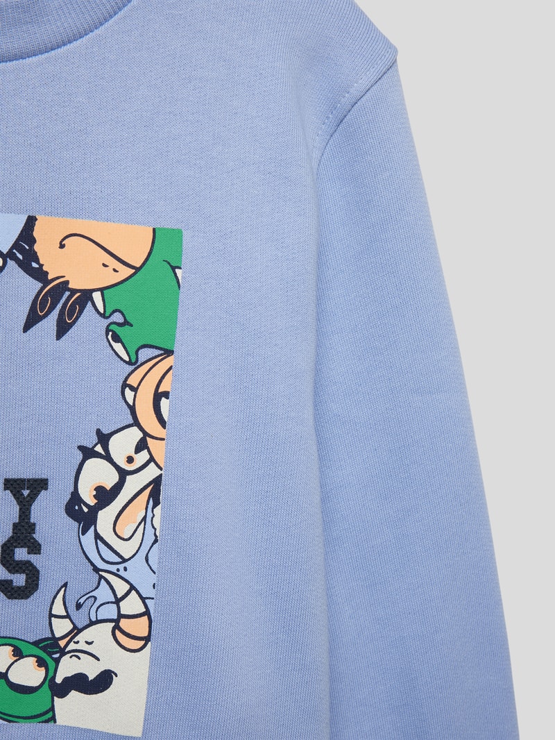Sweatshirt mit Motiv-Print in bleu