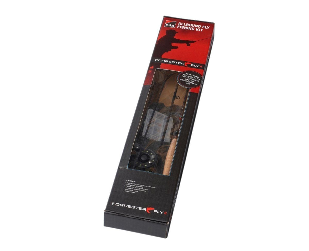DAM Fishing Fliegenrute Forresterfly II Combo 270cm 4-teil. Fliegenrute+Rolle+Schnur Set, (Spar-Set)