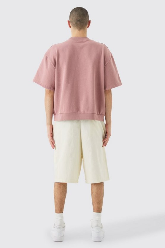 Kurzärmliges kastiges Oversize Sweatshirt