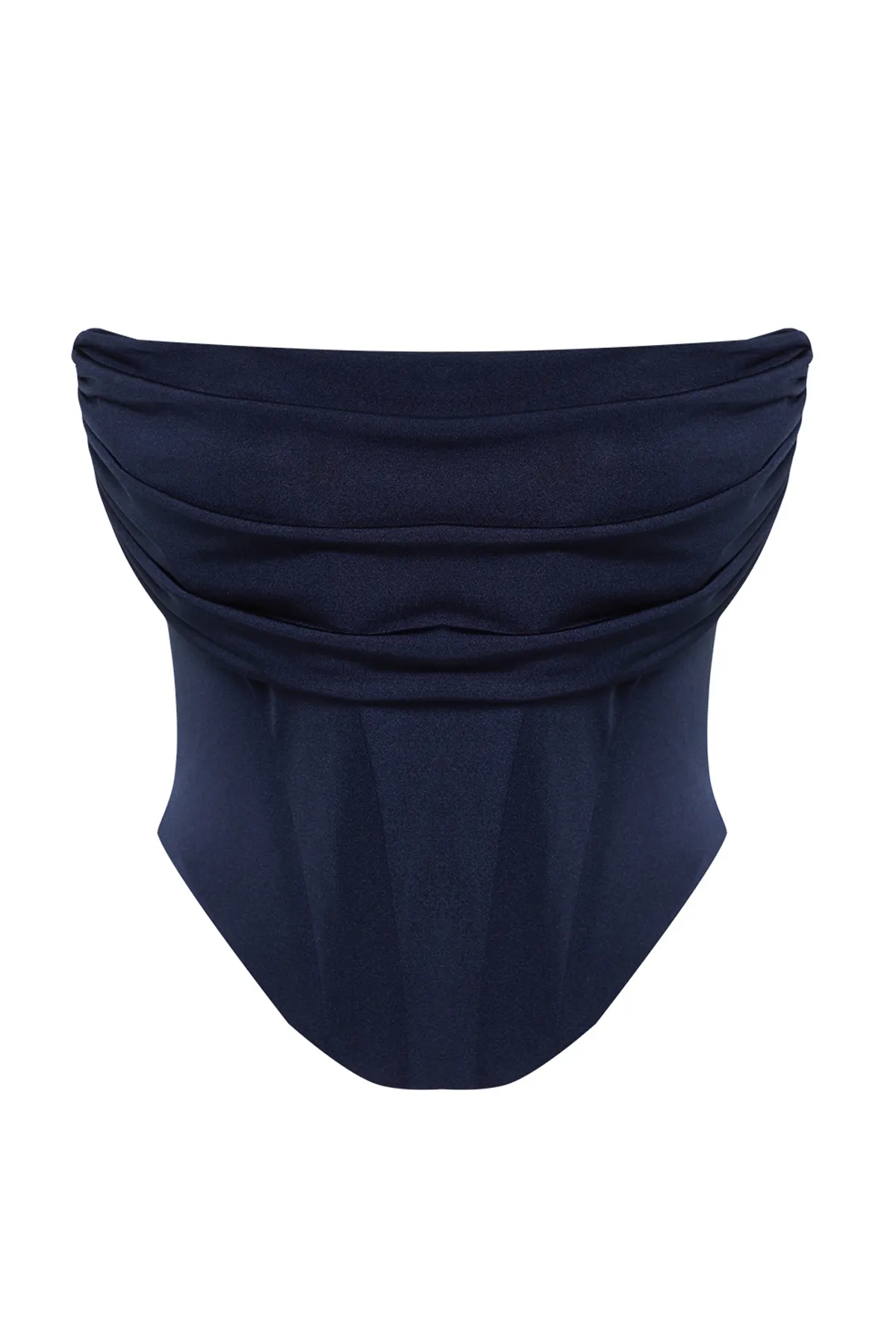 Trendyol Collection  Marineblaues, kurzes, gefüttertes Strickkorsett mit detailliertem Bustier TPRSS23BS00006