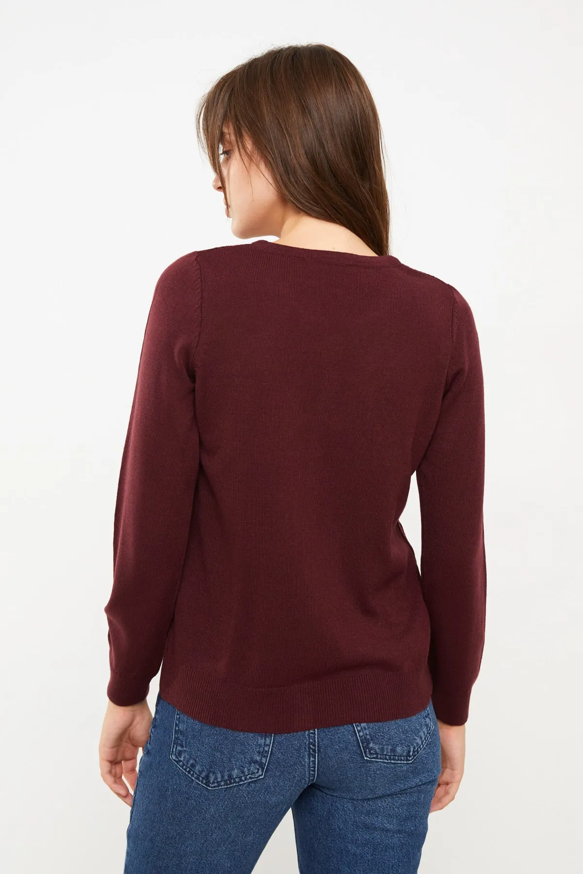 LC Waikiki  Strickjacke - Bordeaux - Regular Fit