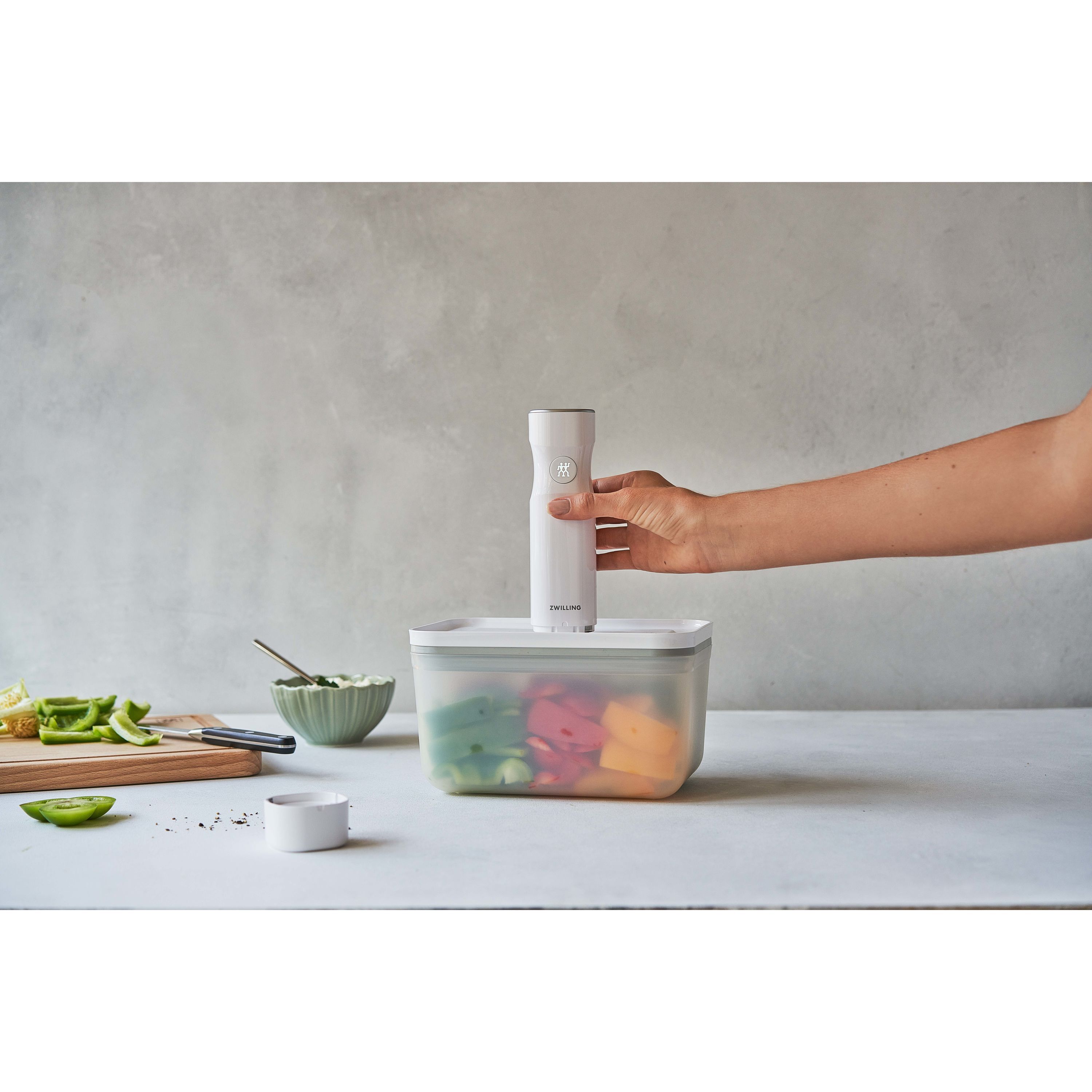 Vakuumbox L, Kunststoff, Semitransparent-Grau