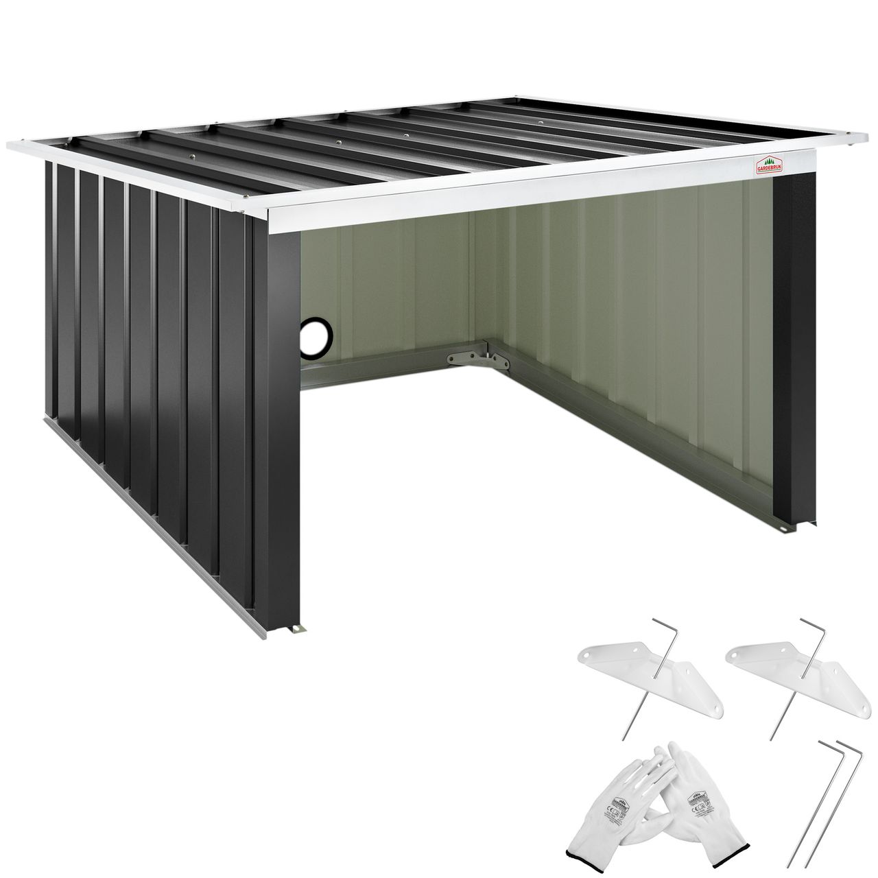 Casaria Gardebruk® Mähroboter Garage Anthrazit Metall 89x90x54cm