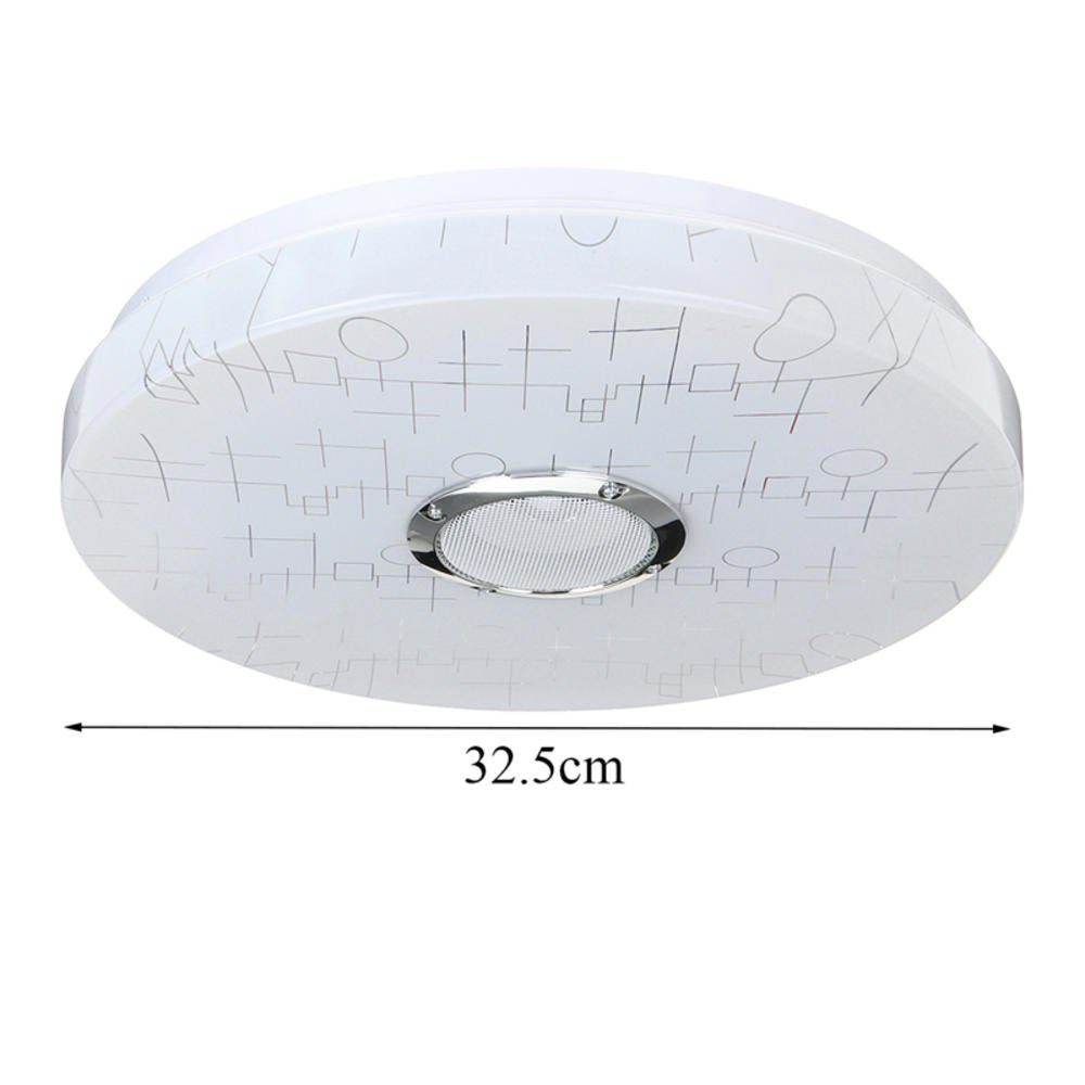 Insma Deckenleuchte, LED fest integriert, Farbwechsler, φ32.5cm Dimmbar mit Bluetooth Lautsprecher Fernbedienung