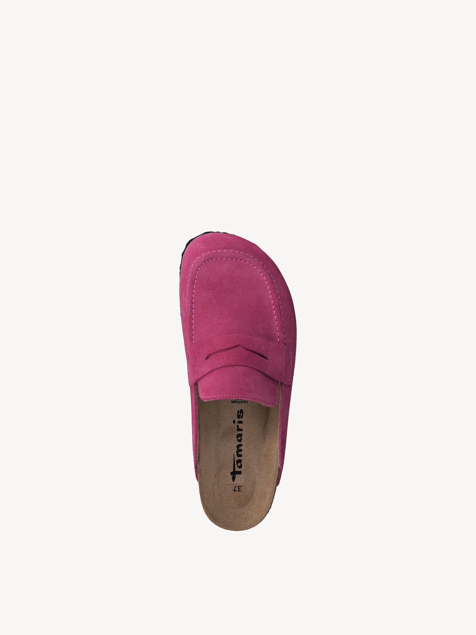 Mule en cuir - rose fuchsia