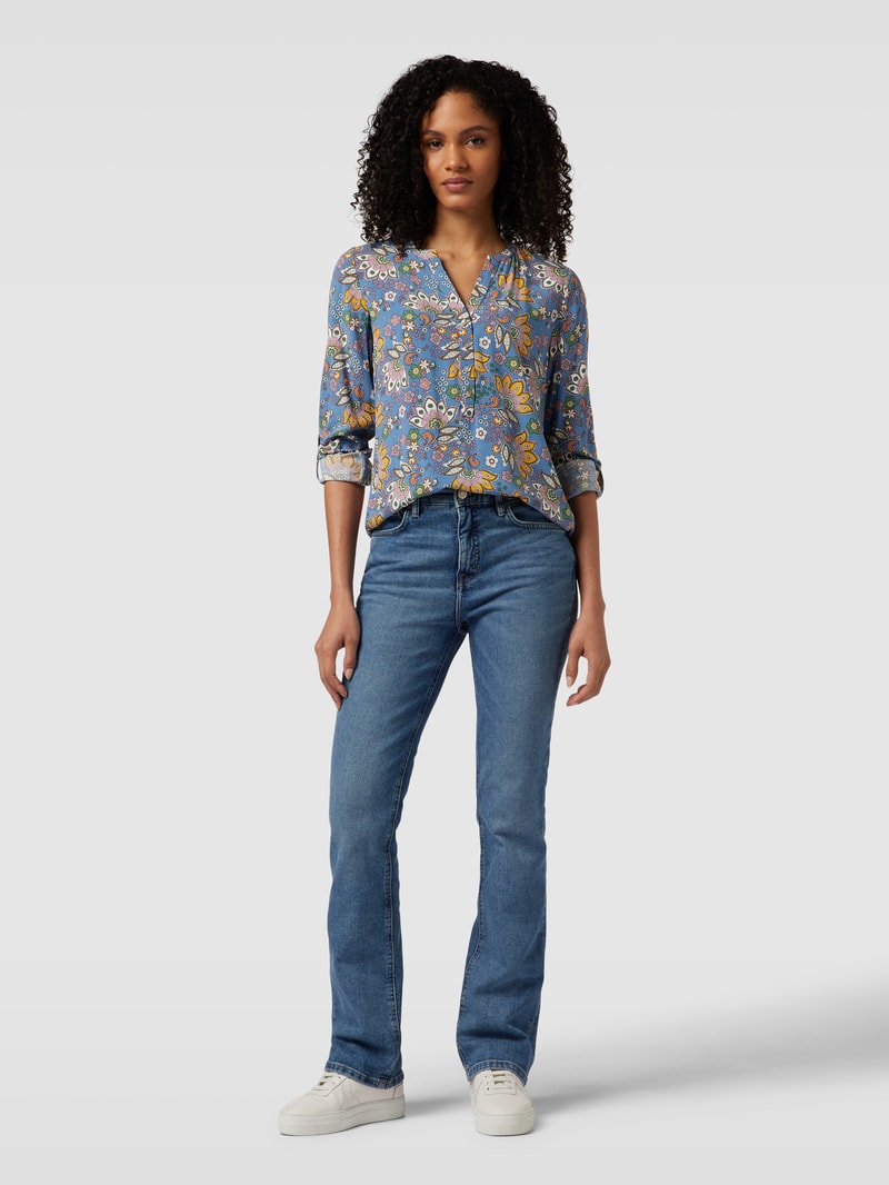 Schlupfbluse mit Paisley-Muster in rauchblau