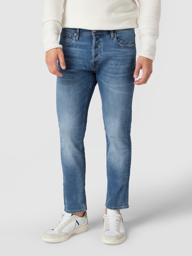 Stone Washed Slim Fit Jeans in jeans